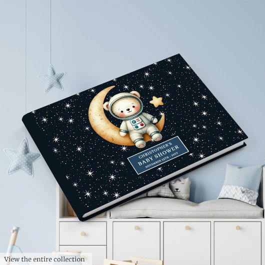 Livre D'or Symbole de l'astronaute Bébé Garçon Bleu Teddy Bea