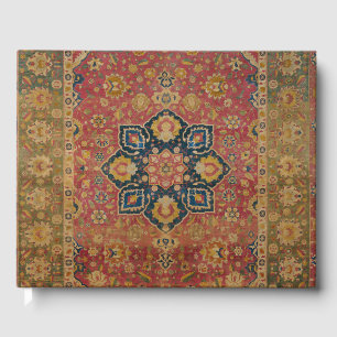 Livre D'or Tapis persan asiatique Kashan en or rouge
