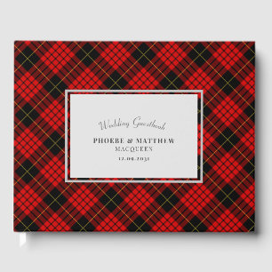 Livre D'or Tartan Clan MacQueen Black Red Mariage