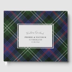 Livre D'or Tartan Clan Sutherland Carreaux Violet Vert