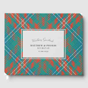 Livre D'or Tartan Clan Wilson Plaid Orange Turquoise Check