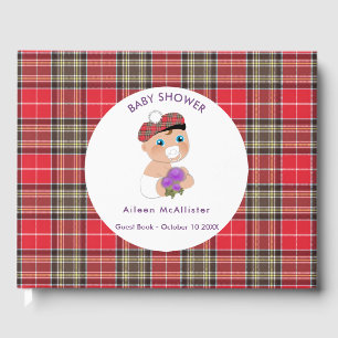 Livre D'or Tartan écossais Baby shower de chardon personnali