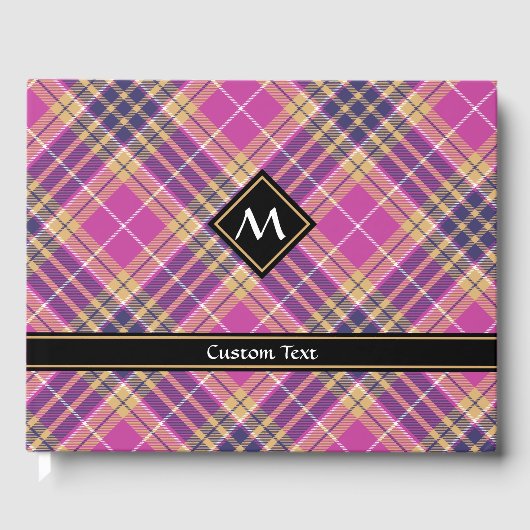 Livre D'or Tartan rose, or et bleu (Recto)