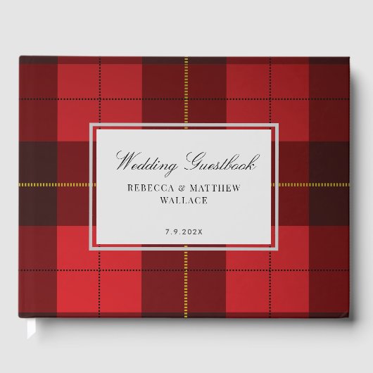 Livre D'or Tartan Rustique Wallace Plaid Rouge Noir (Recto)