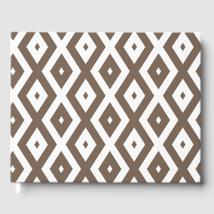 Livre D'or Taupe motif diamant brun et blanc