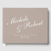 Livre D'or Taupe Sable Beige Neutre Élégant Script Simple (Recto)