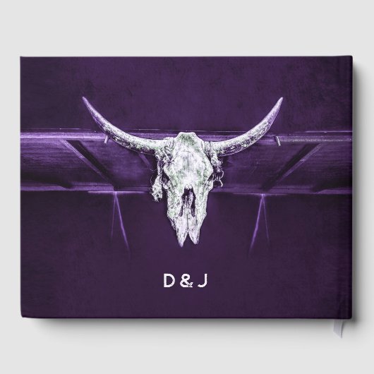 Livre D'or Taureau occidental Crâne pourpre foncé blanc rusti (Verso)