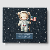 Livre D'or Teddy Bear Astronaut Boy Baby shower Log (Recto)