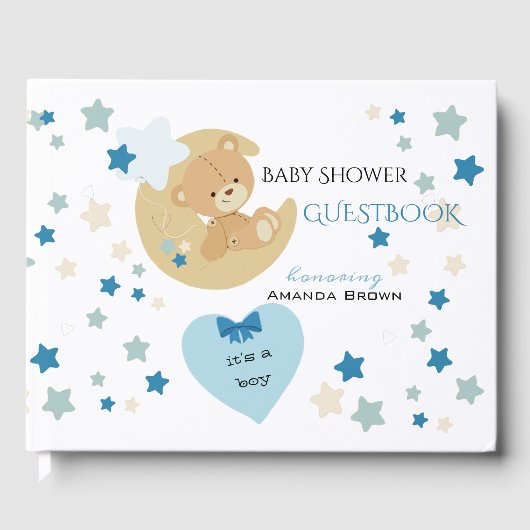 Livre D'or Teddy Bear Love Baby Boy Douche | (Recto)