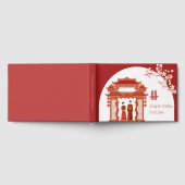 Livre D'or Temple rouge mariage chinois floral (Complet)