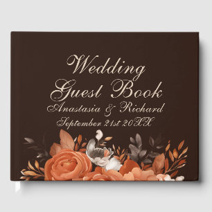 Livre D'or Terracotta foncée et Mariage orange brûlé