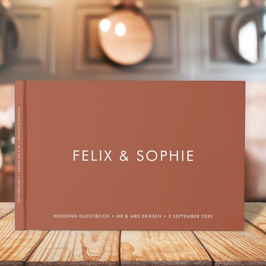 Livre D'or Terracotta moderne | Mariage de rouille orange brû