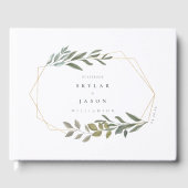 Livre D'or Terrarium géométrique minimal à feuilles et or (Recto)