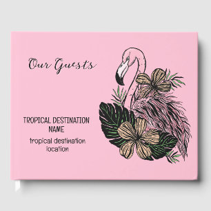 Livre D'or Texte et couleur personnalisés Flamant rose rose