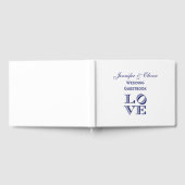 Livre D'or Texte graphique LOVE - Bleu (Complet)