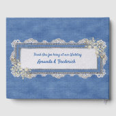 Livre D'or Texture de Denim Perles d'ivoire et dentelle (Verso)