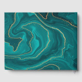 Livre D'or Texture de marbre liquide turquoise (Verso)