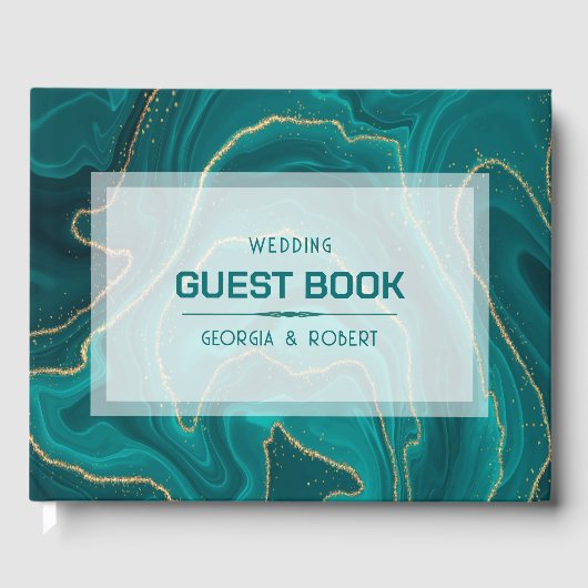 Livre D'or Texture de marbre liquide turquoise (Recto)