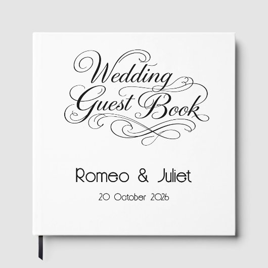 Livre D'or The Flourished Script Wedding Guest Book (Recto)