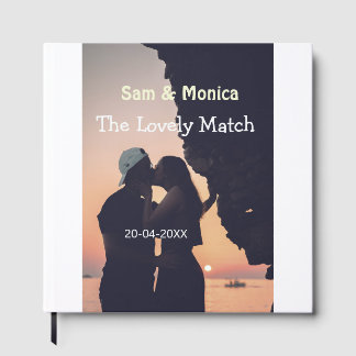 Livre D'or the lovely match couple wedding name date simple