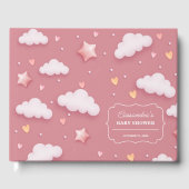 Livre D'or Thème Cloud tendance Dusty Baby shower rose (Recto)