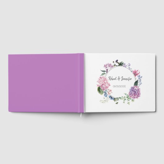 Livre D'or Thème mariage de fleurs d'Hydrangea (Complet)