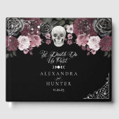 Livre D'or Til Death Aquarelle Crâne Rose Mariage gothique (Recto)