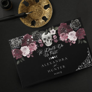 Livre D'or Til Death Aquarelle Crâne Rose Mariage gothique