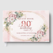Livre D'or Timeless Dusty Pink Gold Greenery 90th Birthday (Recto)