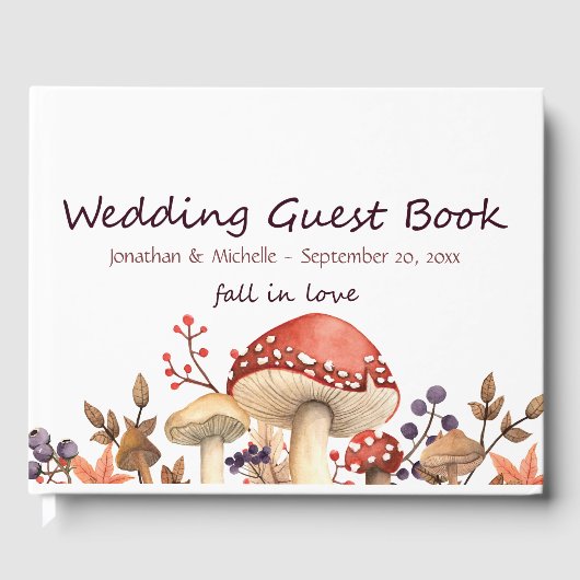 Livre D'or Tombe en amour Champignons d'automne et Mariage Pl (Recto)