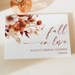 Livre D'or Tombez Amoureux Fête de Mariage Florale Rouille Bo