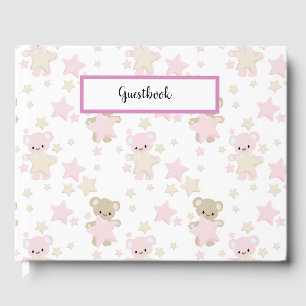 LIVRE D'OR TONS DE ROSE & TAN NOUNOURS & ÉTOILES