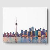 Livre D'or Toronto Skyline Watercolor Wedding (Verso)