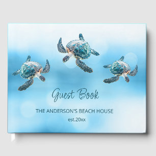 Livre D'or Tortue 3D Turquoise Coastal Beach House