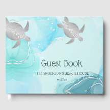 Tortues d'argent Turquoise Encre Maison côtière