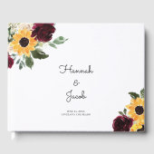 Livre D'or Tournesol et Mariage campagnard rustique Rose (Recto)