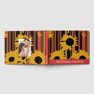 Livre D'or Tournesol Été Or Rouge Mariage Photo