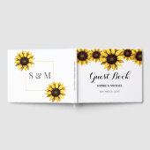 Livre D'or Tournesol Mariage Floral Blanc Jaune (Complet)