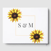 Livre D'or Tournesol Mariage Floral Blanc Jaune (Verso)