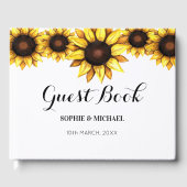 Livre D'or Tournesol Mariage Floral Blanc Jaune (Recto)