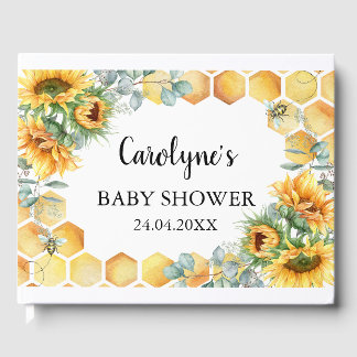 Livre D'or Tournesol Qu'est-ce qui va bébé Baby shower abeill