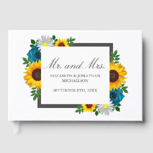 Livre D'or Tournesol Rose Daisy Fleurs Mariage
