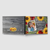 Livre D'or Tournesol rustique Bourgogne Rouge Rose Mariage (Complet)