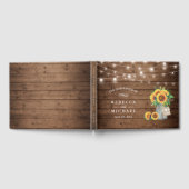 Livre D'or Tournesols rustiques Mason Jar String Mariage (Complet)