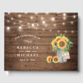 Livre D'or Tournesols rustiques Mason Jar String Mariage (Recto)