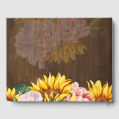 Livre D'or Tournesols Rustiques Personnalisés Mariage Roses R (Verso)