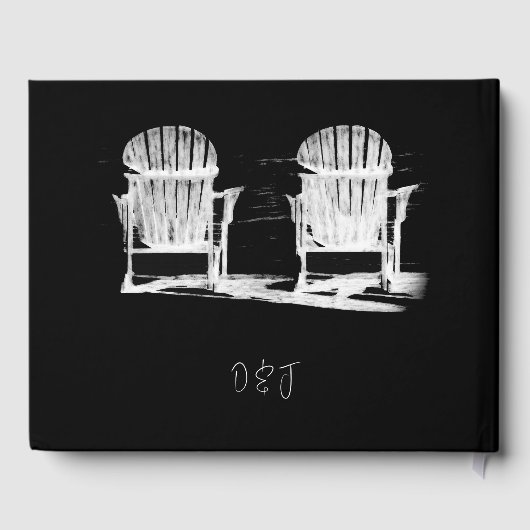 Livre D'or Transats Mariage Noir Et Blanc (Verso)