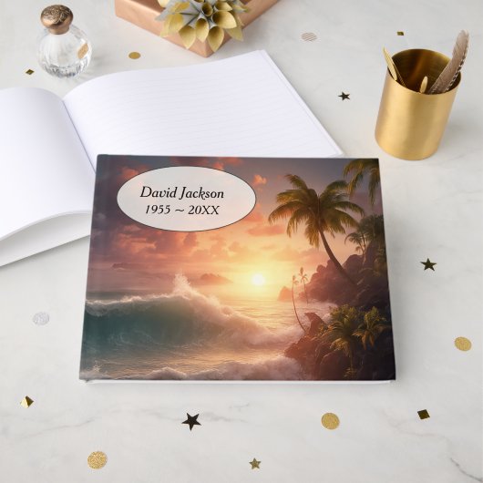 Livre D'or Tropical Morning Sunrise for Memorial Service  (Recto ouvert)