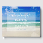 Livre D'or Tropical Ocean Waves Photo Elegant Beach Wedding (Recto)