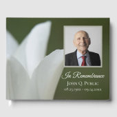 Livre D'or Tulipe blanche sur Green Celebration of Life Funer (Recto)